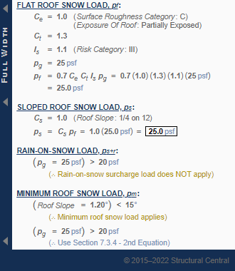 Structural Central - Snow Load Tool
