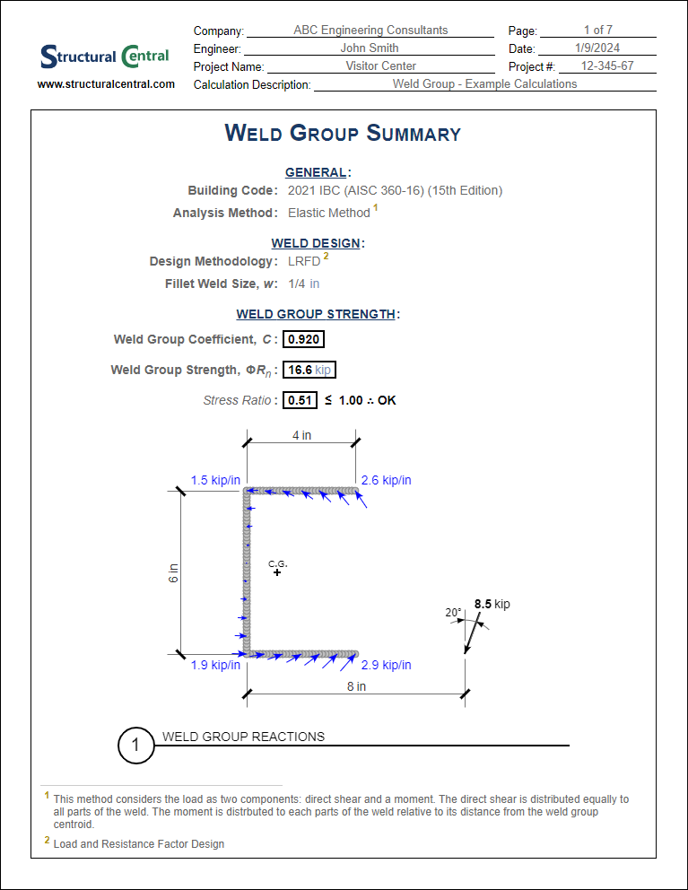 Weld Group Calculation